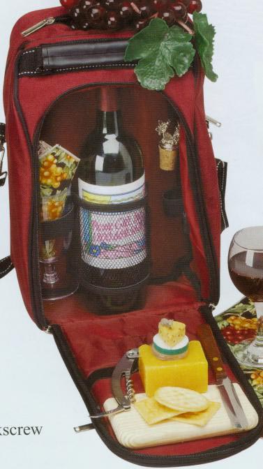 Two Person Picnic Tote- Burgundy-0