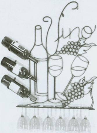 Vino Glass Rack & 3 Bottle Holder-0