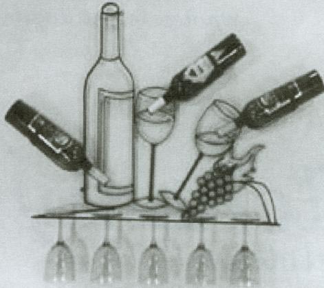 Vino Rack with Three Bottles-0