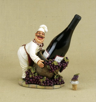 Chef w/Grapes Wine Holder-0