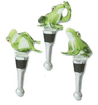 Frog Glass Wine Bottle Stopper-0