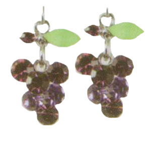 Grape Earrings w/Austrian Crystals-0