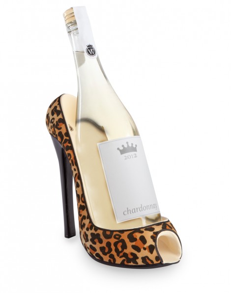 High Heel Wine Bottle Holder- Leopard Print-0