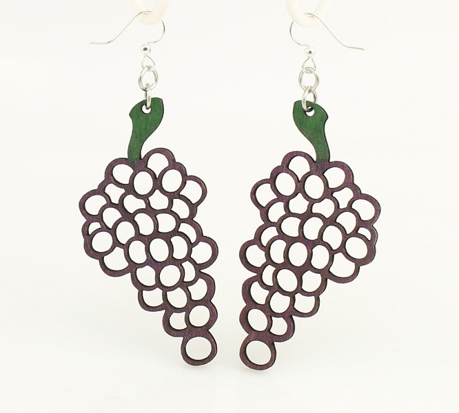 Wood Grape Earrings-0