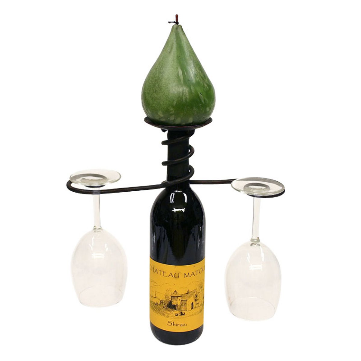 Wine Bottle top Candle Holder with 2 Glass Holders-0