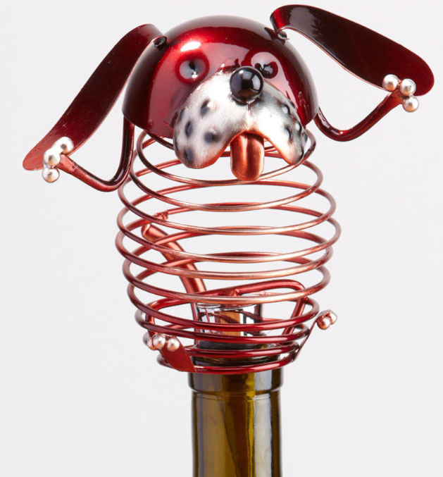 Dog Figurine Metal Wine Bottle Stopper-0