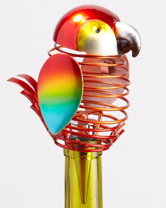 Parrot Figurine Metal Wine Bottle Stopper-0