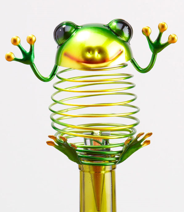 Frog Figurine Metal Wine Bottle Stopper-0